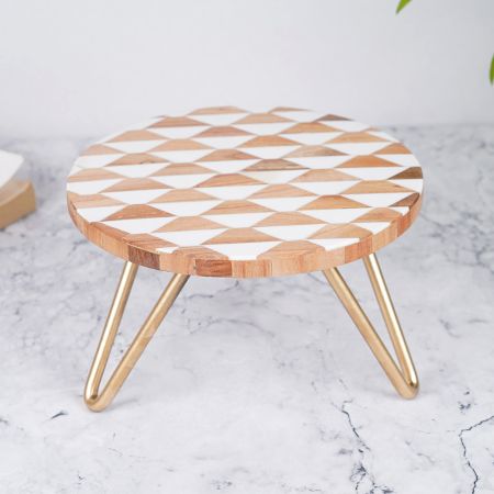Handcrafted High Quality Wood and Resin Cake Stand